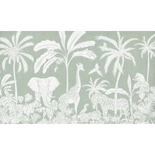 Monochrome Jungle - Green Wall Mural