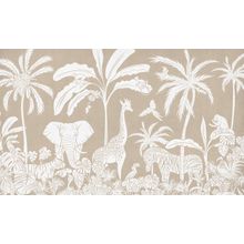Monochrome Jungle - Brown Wall Mural