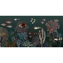Roaring Reef Green Wall Mural