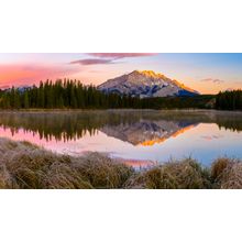 Cascade Mountain Reflection At Sunset Wall Mural