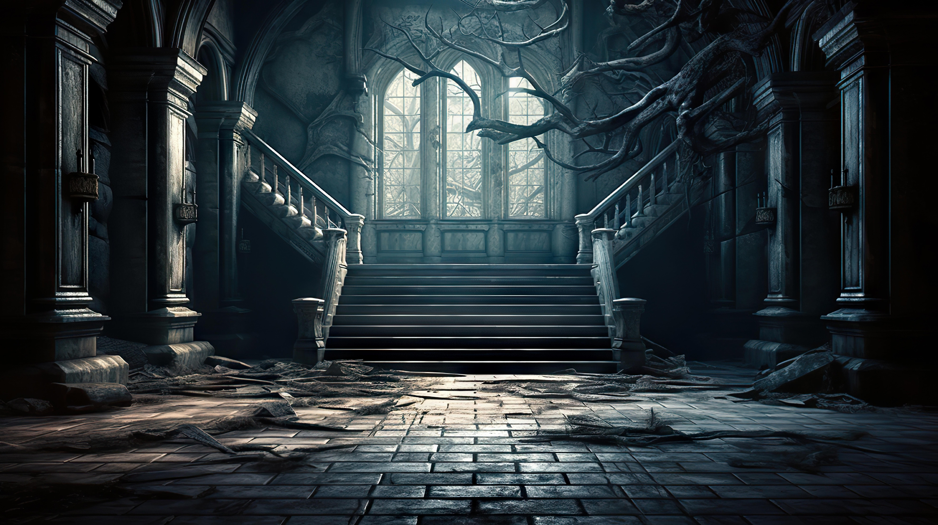Hauntingly Eerie Interior Of An Abandoned Building - Murals Your Way