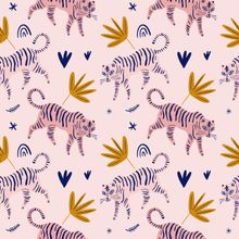 Cute Tiger Scandinavian Pattern Wallpaper