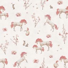 Unique Unicorn - White Pattern Wallpaper