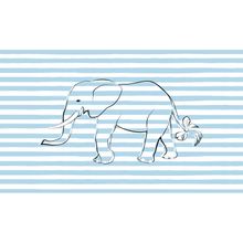 Stripe Elephant Nursery Wall Mural
