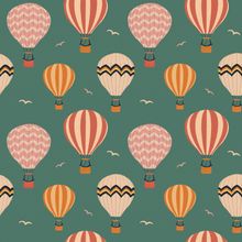 Retro Hot Air Balloon Pattern Wallpaper