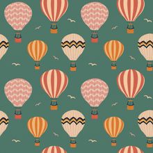 Retro Hot Air Balloon Pattern Wallpaper