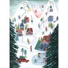 Nordic Skiing At Christmas Wall Mural