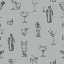 Cocktails Pattern Wallpaper