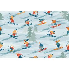 Retro Ski Alpine Pattern Wallpaper