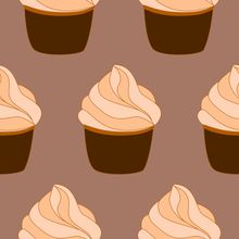 Cupcakes Illustration Pattern Wallpaper