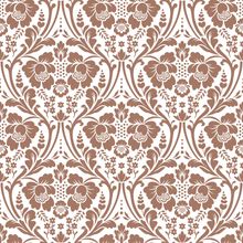 Mocha Mousse Victorian Damask Pattern Wallpaper