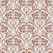 Mocha Mousse Victorian Damask Pattern Wallpaper