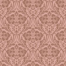 Mocha Mousse On Pink Damask Pattern Wallpaper