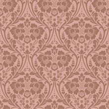 Mocha Mousse On Pink Damask Pattern Wallpaper