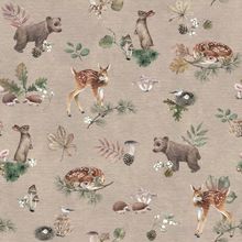 Forest Gathering Pattern On Brown Background Wallpaper