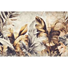 Gold & Silver Jungle Leaf Wall Mural