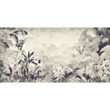 Black And White Jungle Leaves Wall Mural