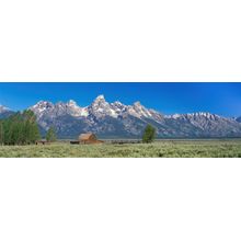 Barn Near Mountains, Grand Teton National Park Wall Mural