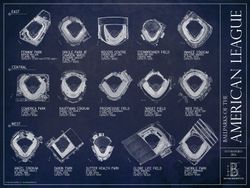 Ballparks-Of-The-American-League-Blueprint-Wall-Mural