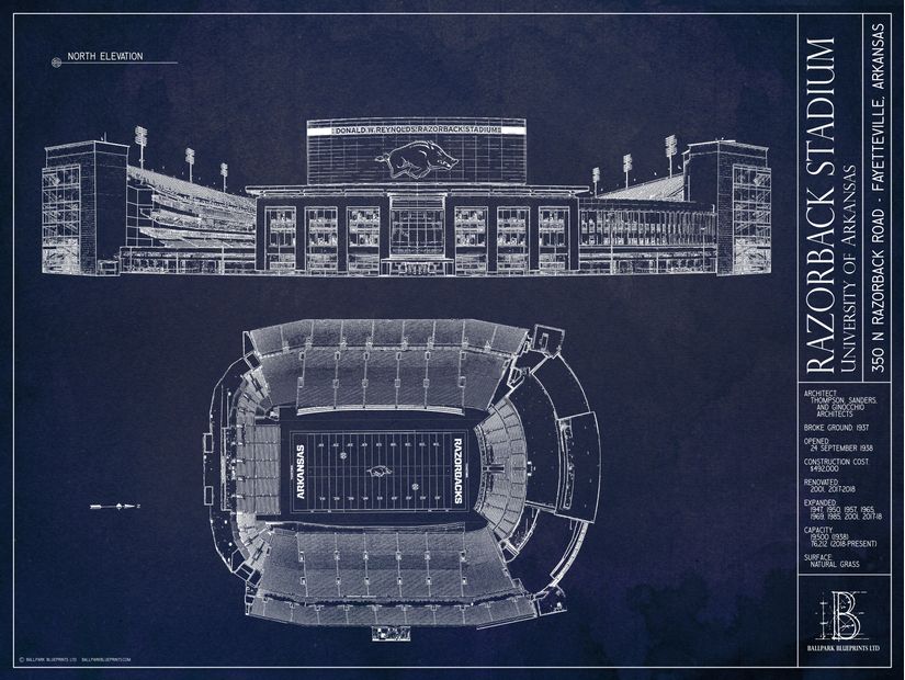 Razorback-Stadium-Blueprint-Wall-Mural