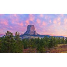 First Light On Devils Tower Wall Mural