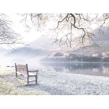 Bench And Still Lake, Buttermere Wall Mural