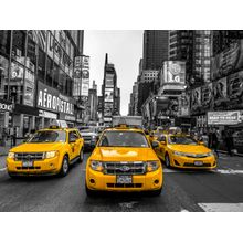 Taxi On Broadway In New York Wall Mural