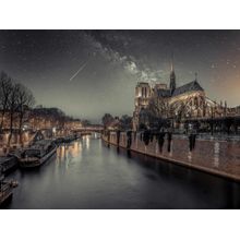 Notre-Dame de Paris At Night Wall Mural