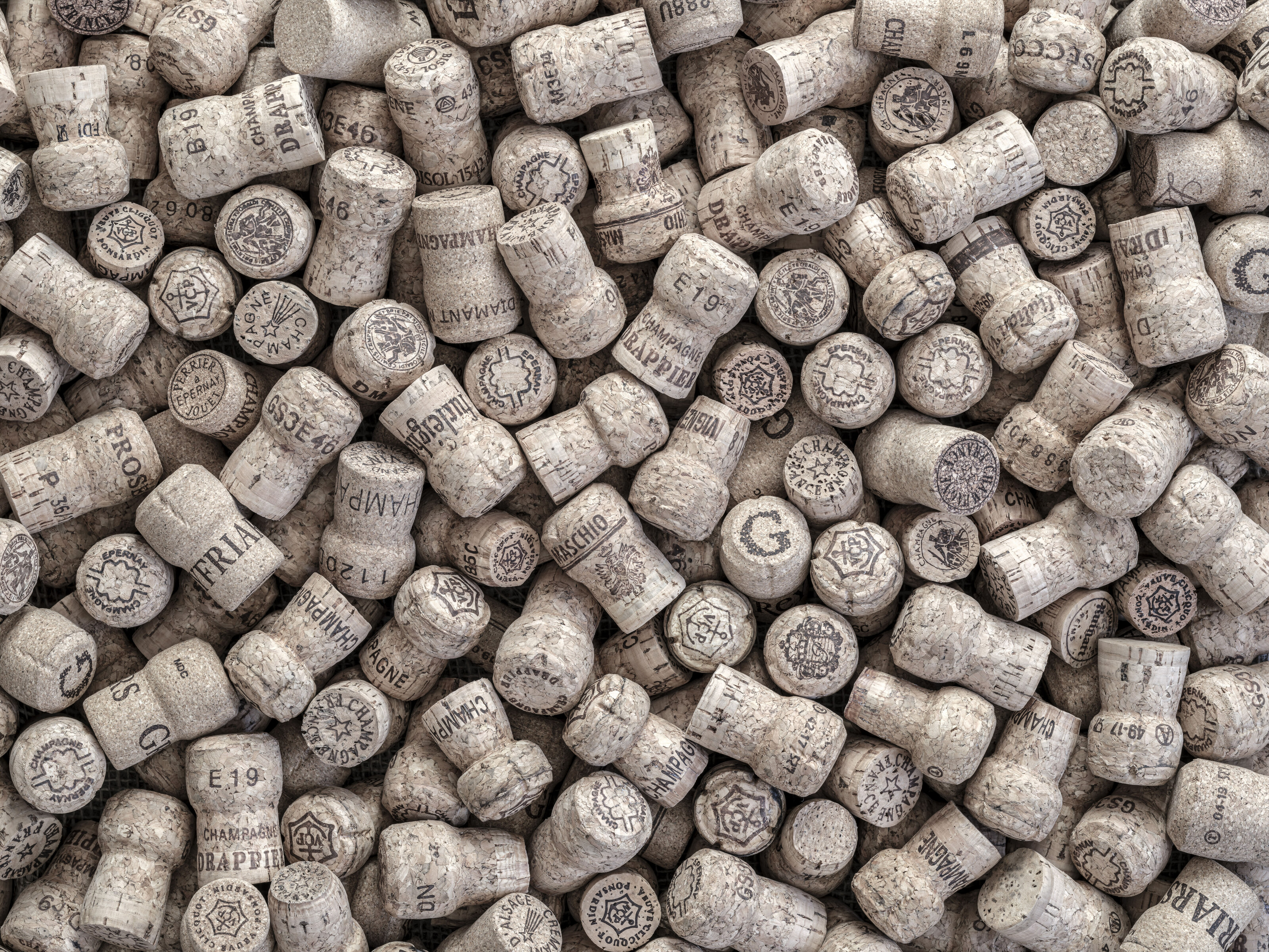 Collage Of Champagne Corks Wall Mural - Murals Your Way