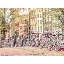 Cycles Parked By The Street Wall Mural
