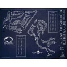 Caledonia & True Blue Golf Blueprint Wall Mural