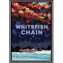 Whitefish Chain Speedboat Wall Mural
