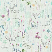 Wildflowers and Wildlife Pattern Wallpaper