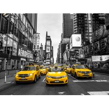 Taxis On Broadway Wall Mural