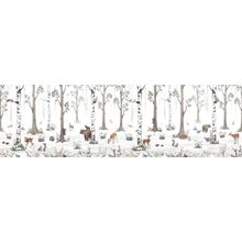 White Forest Seamless Panorama Wall Mural