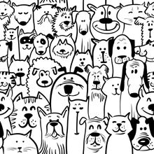Dog and Cat Doodle Wallpaper