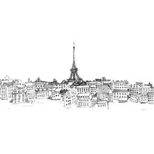 Drawing Of Paris Skyline Wall Mural