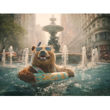 Bearly Bathing Wall Mural