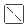 Square icon with arrows in opposite corners