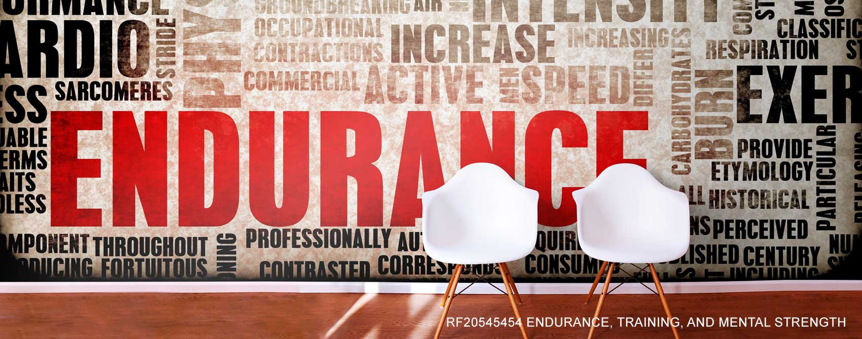 Endurance, Training, And Mental Strength Word Cloud Wall Mural