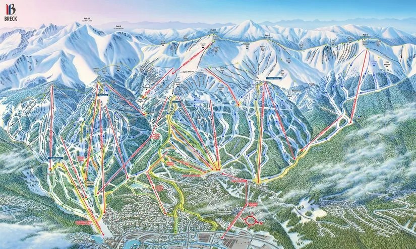 Map of ski trails at Breckenridge Resort in Colorado