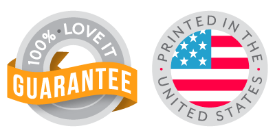 Love It Guarantee Logo And Printed In The United States Logo