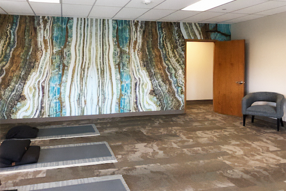 Texture of Natural Stone Cut Wallpaper Mural  in Yoga Studio