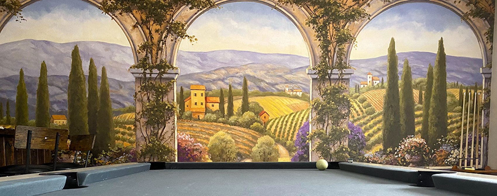 Tuscan Villa Wall Mural in game room