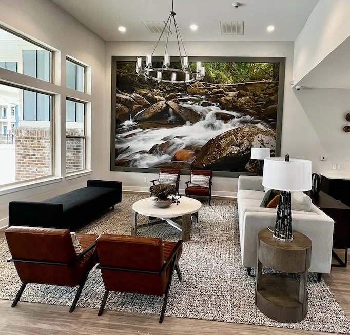 Rock Waterfall Lobby Wallpaper Mural