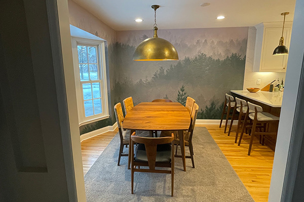 Misty Horizon Wall Mural in dining room