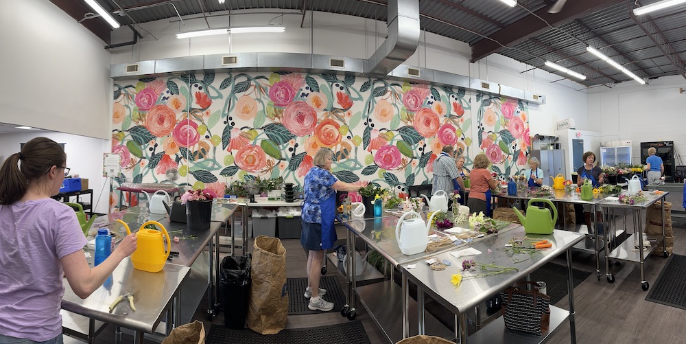 Warehouse after mural has been installed