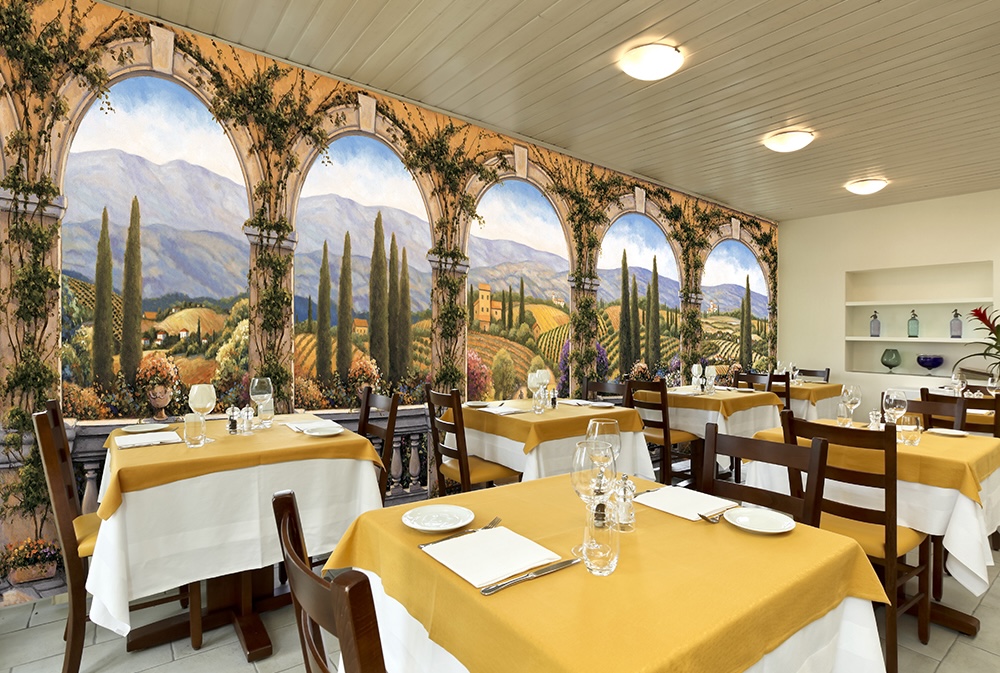 Tuscan Villa Panoramic Wall Mural Restaurant