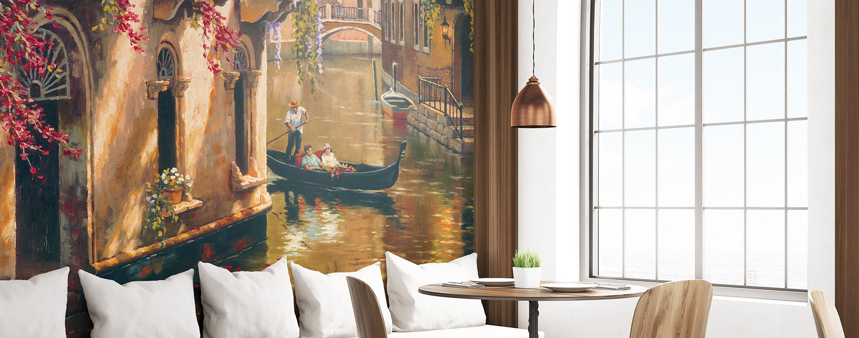 Afternoon Chat Venice Gondola Wallpaper Mural