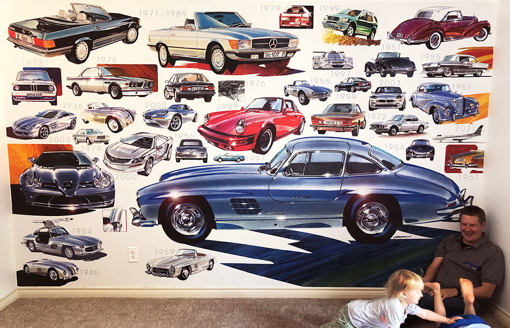 Car Design Collage Wall Mural